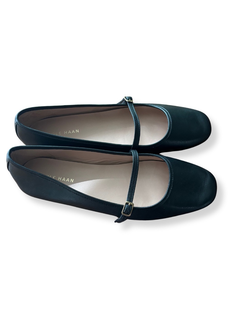 Cole Haan Black Leather Mary Jane Flats with Strap - Picture 5 of 10